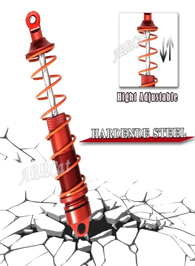 ARRCat 4PCS Alloy RC Shocks Dampers Upgrades Part for 1/8 Outcast 6S BLX Kraton Notorious 6S BLX,ARRCat 4PCS BIG BORE Front Rear Full Metal Shocks with Wrench,Replace ARA330621 ARA330622,Red - Image 3
